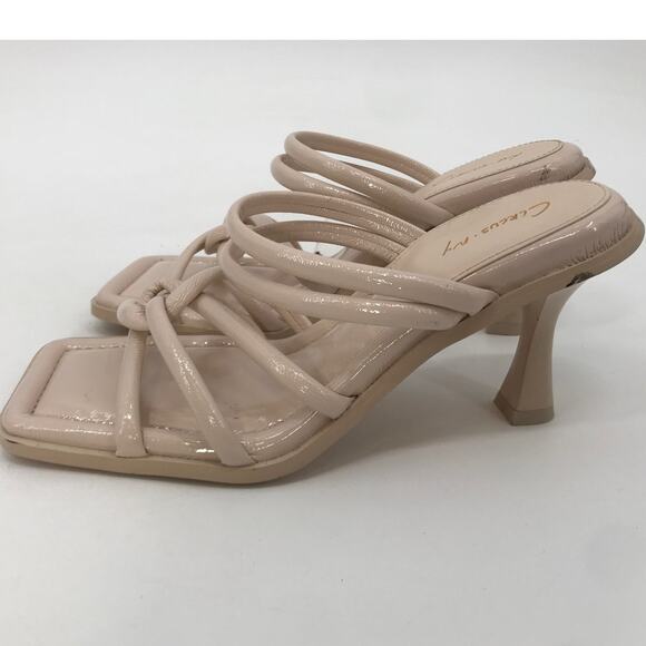 Circus NY Sam Edelman Savanna Beige Patent Leather Strappy Heels Size 9 - Picture 2 of 7